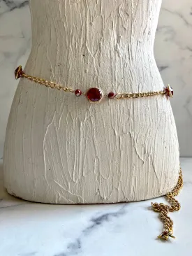 Red & gold chain belt