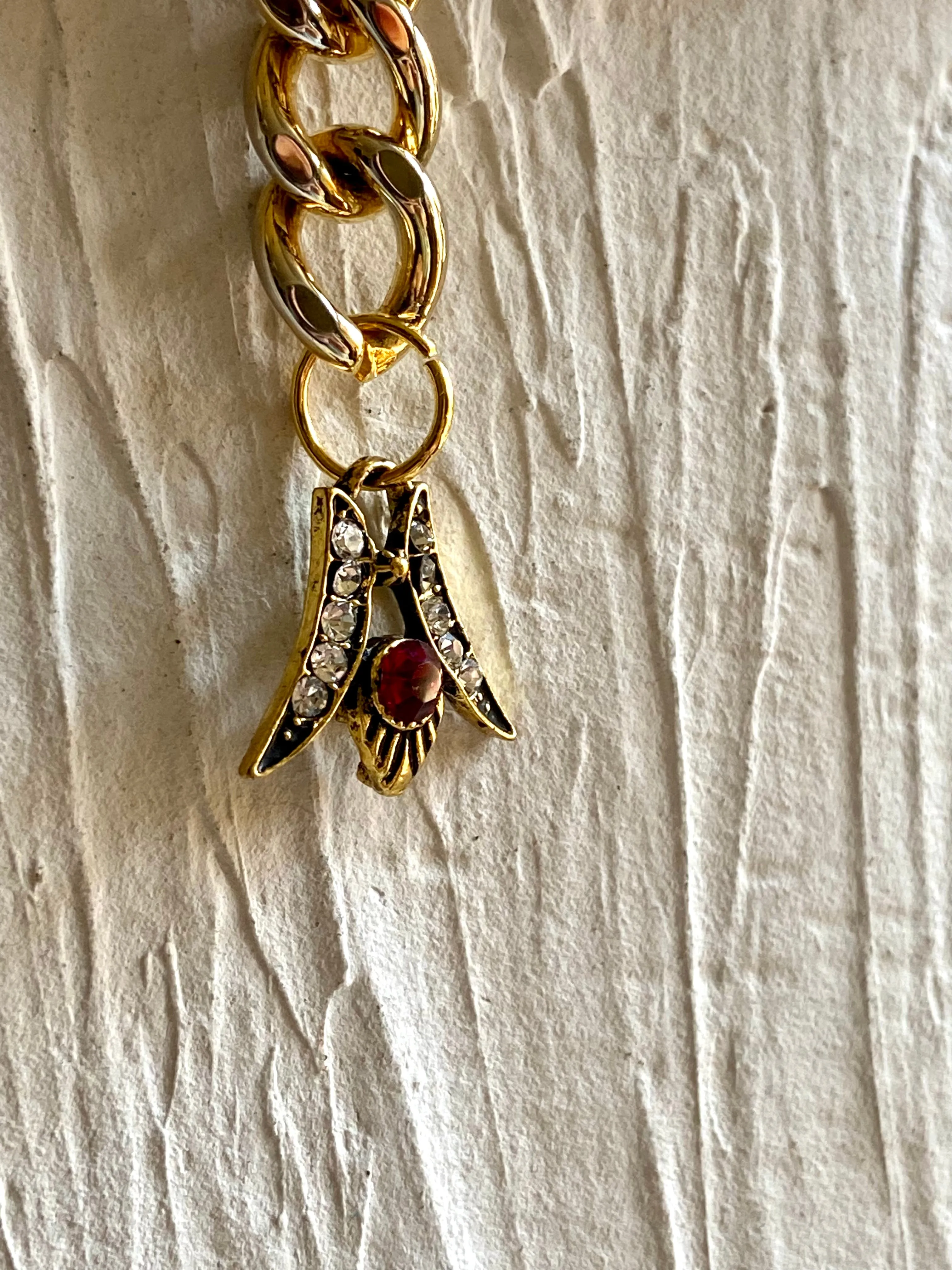 Red & gold chain belt