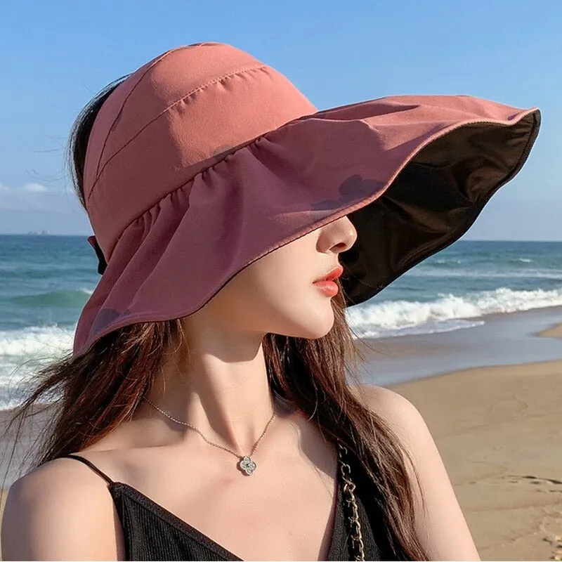 Sassy Butterfly Print Sun Protection Wide Brim Beach Summer Hats