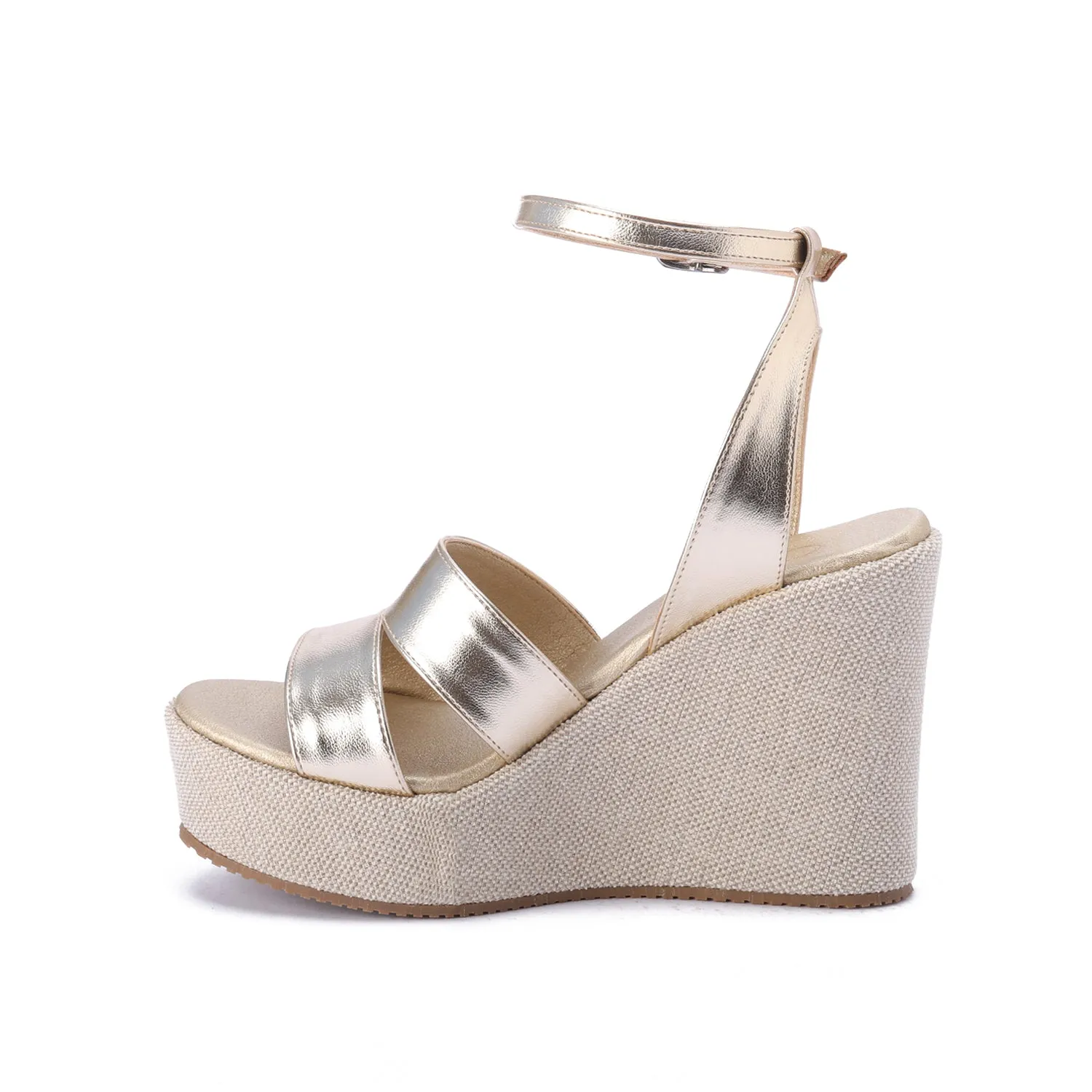 ShimmerSole Wedge - Gold