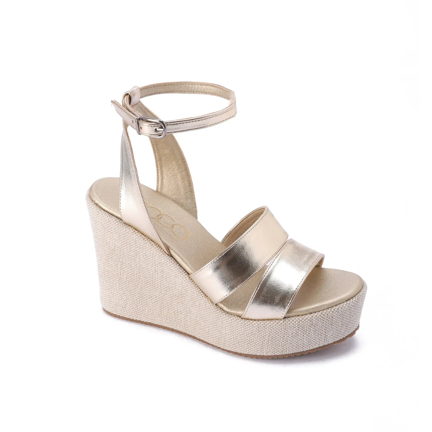 ShimmerSole Wedge - Gold