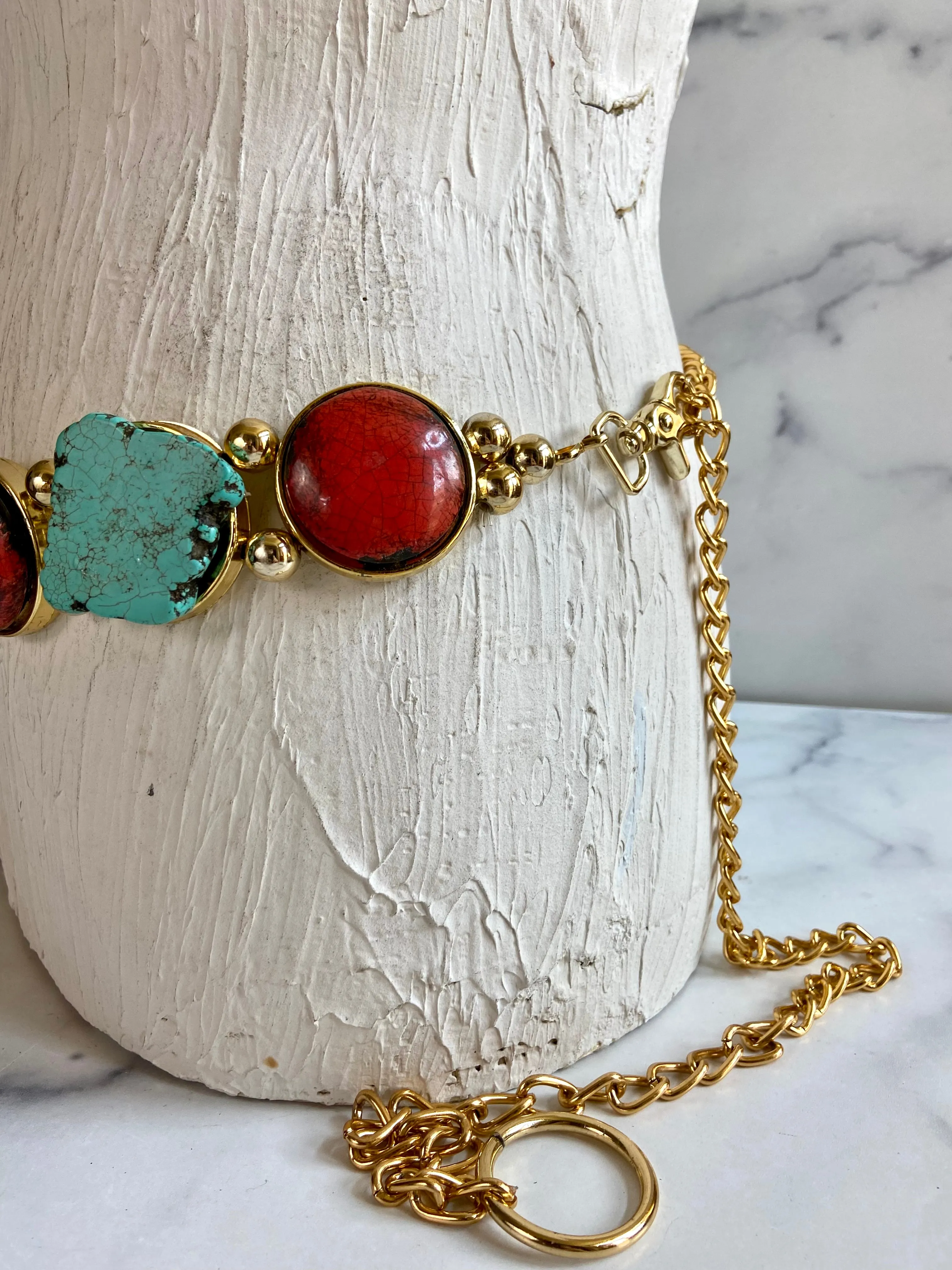 Stone chain belt