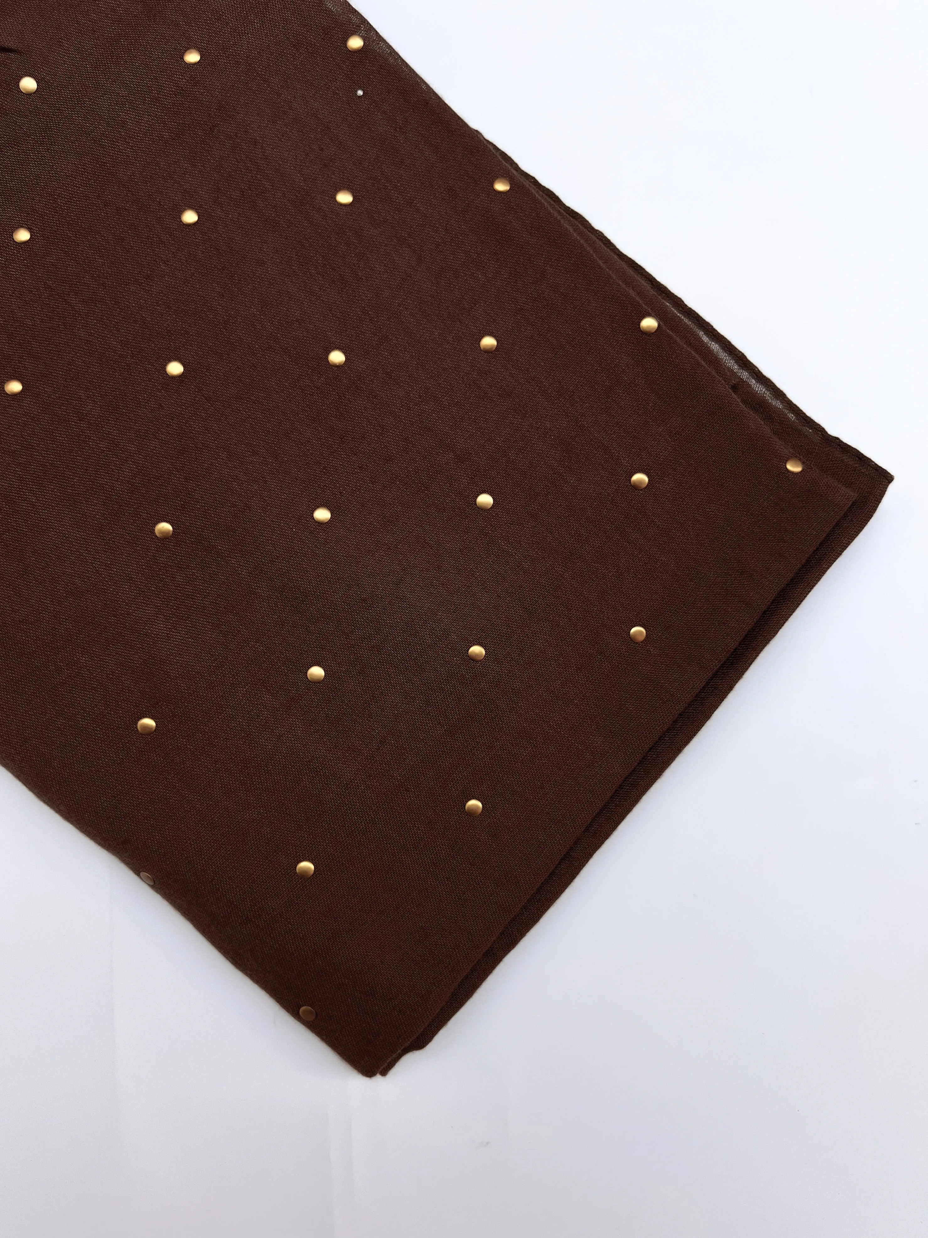 Studded Hijab - Dark Brown