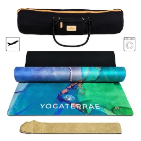 TAPIS DE YOGA SUD ET CAOUTCHOUC NATUREL DHYANA " VOYAGE " AVEC SAC