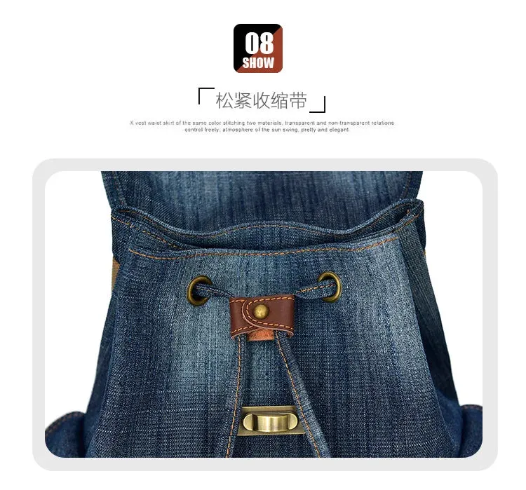 The retro unisex denim backpack