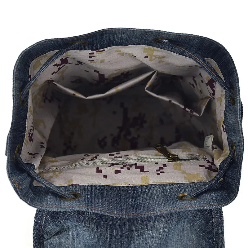 The retro unisex denim backpack