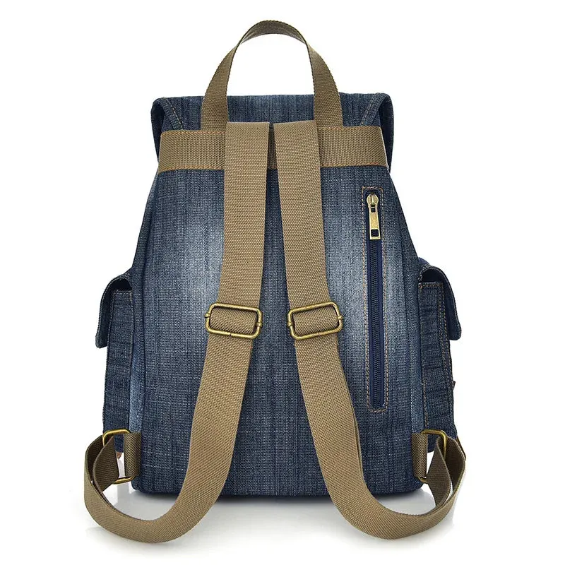 The retro unisex denim backpack