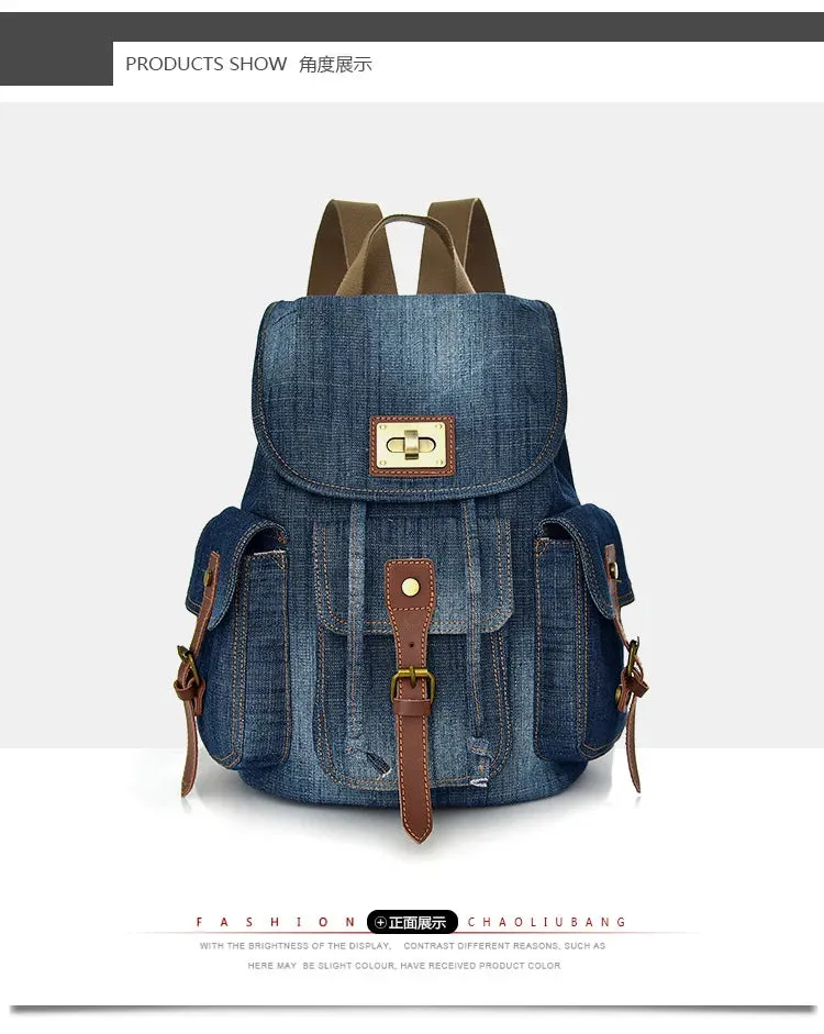The retro unisex denim backpack