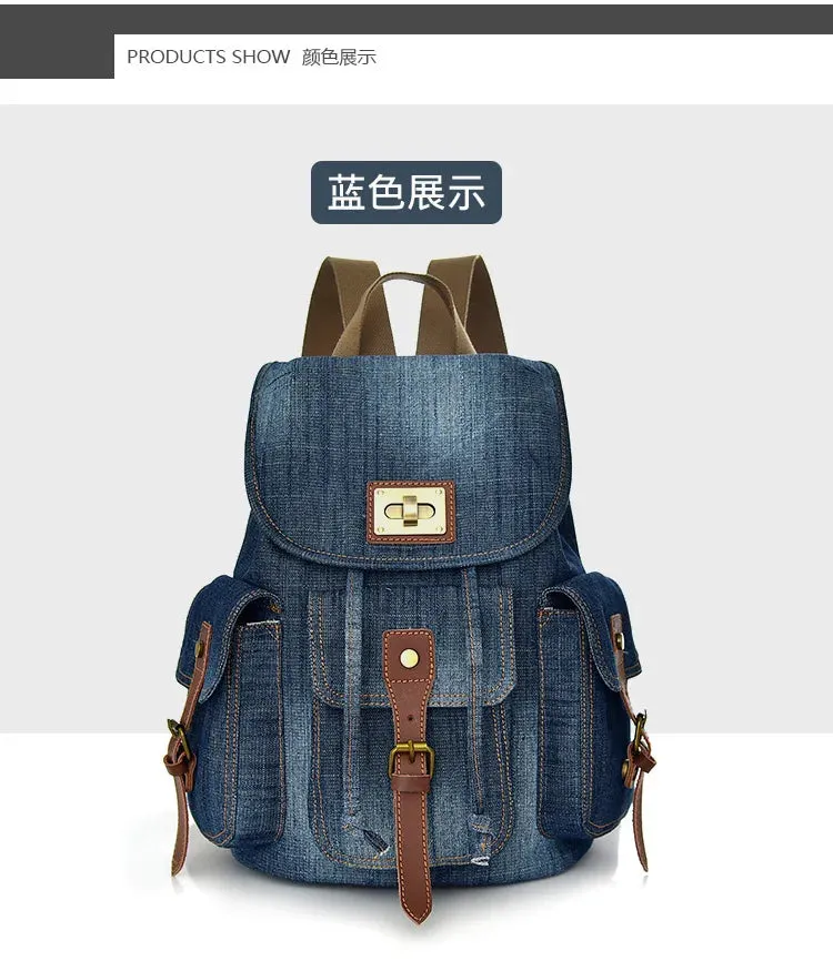 The retro unisex denim backpack