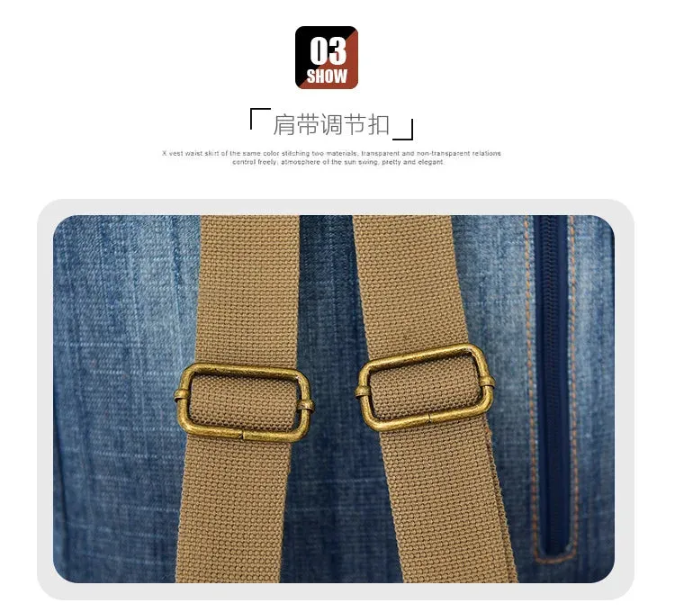 The retro unisex denim backpack