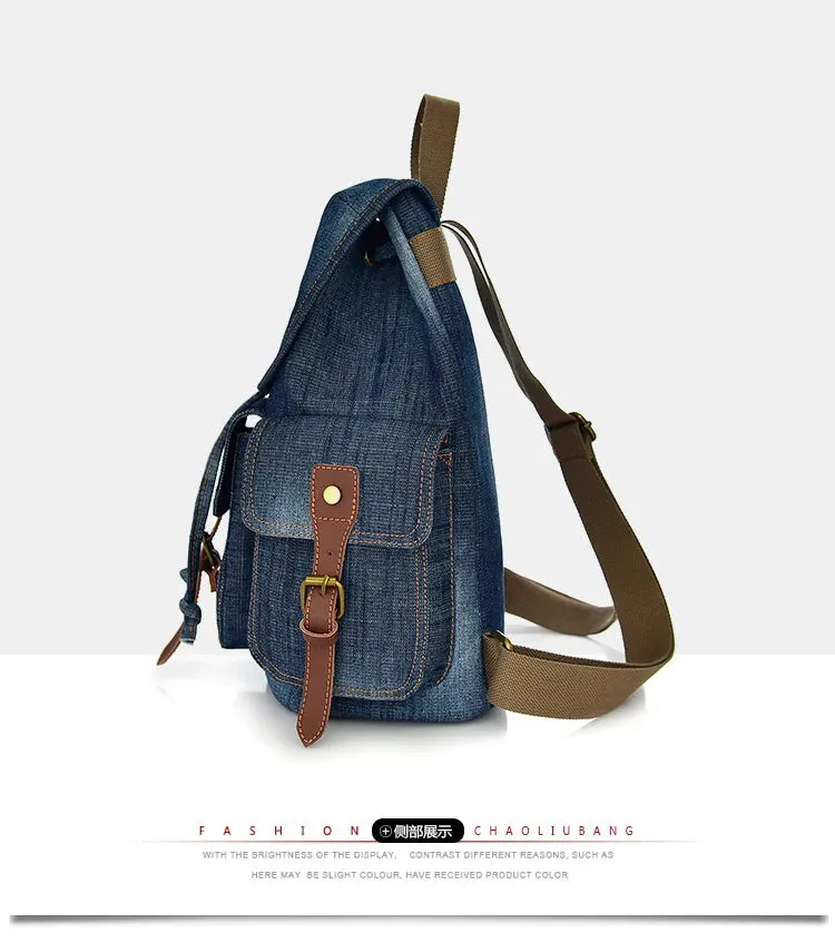 The retro unisex denim backpack