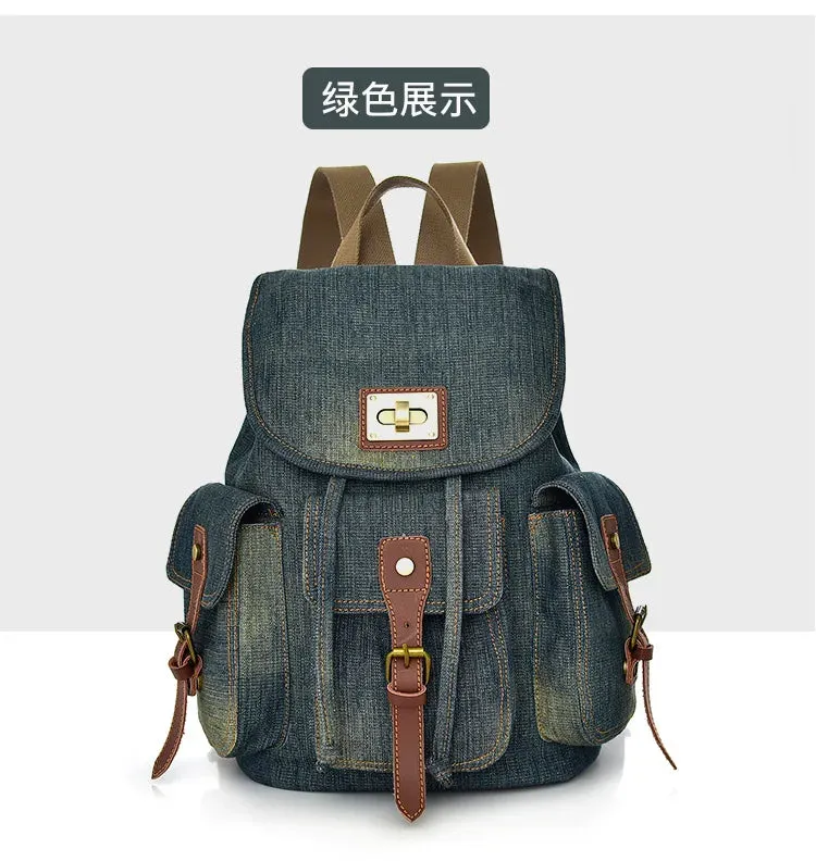 The retro unisex denim backpack