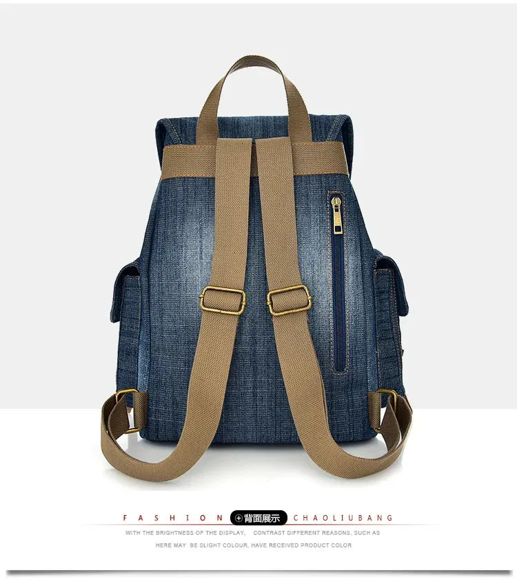 The retro unisex denim backpack