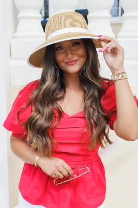 The Victoria Paper Braid Backless Hat - White