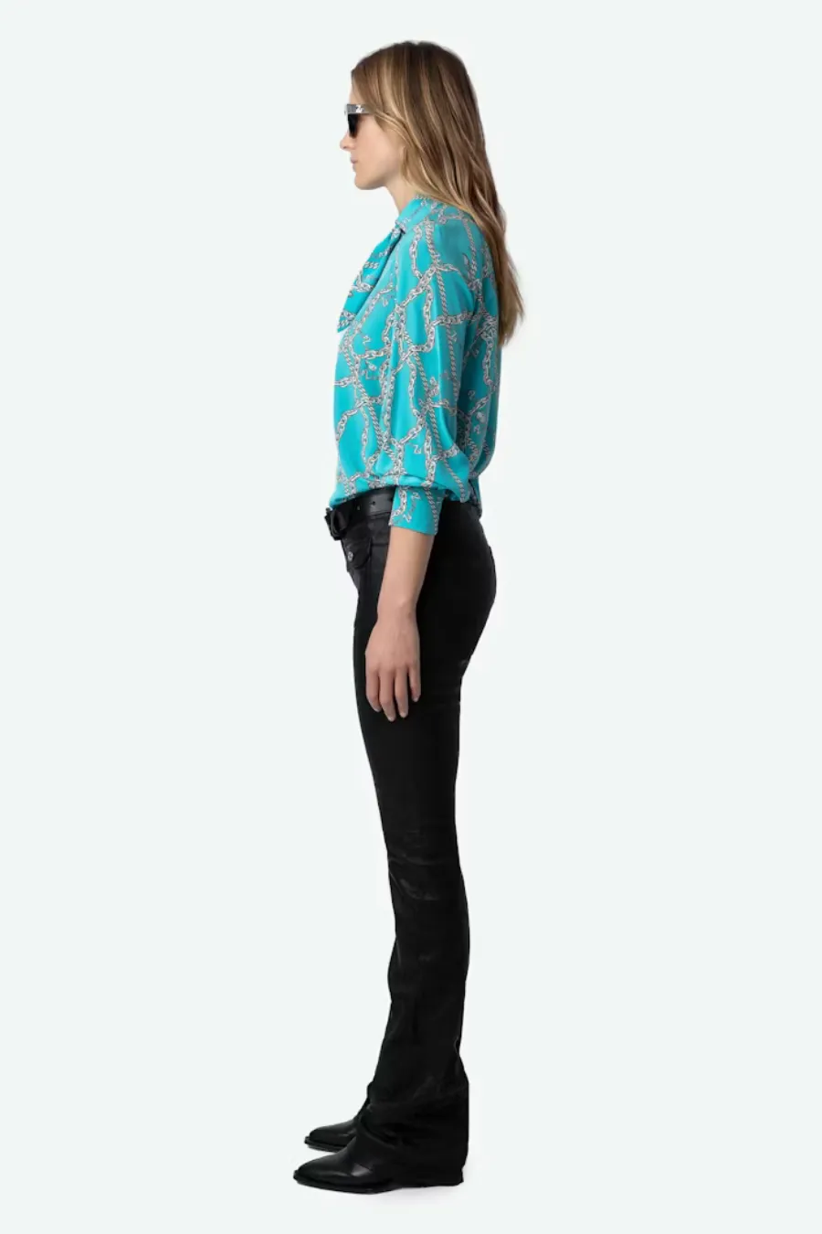 Tuile Silk Blouse Aqua