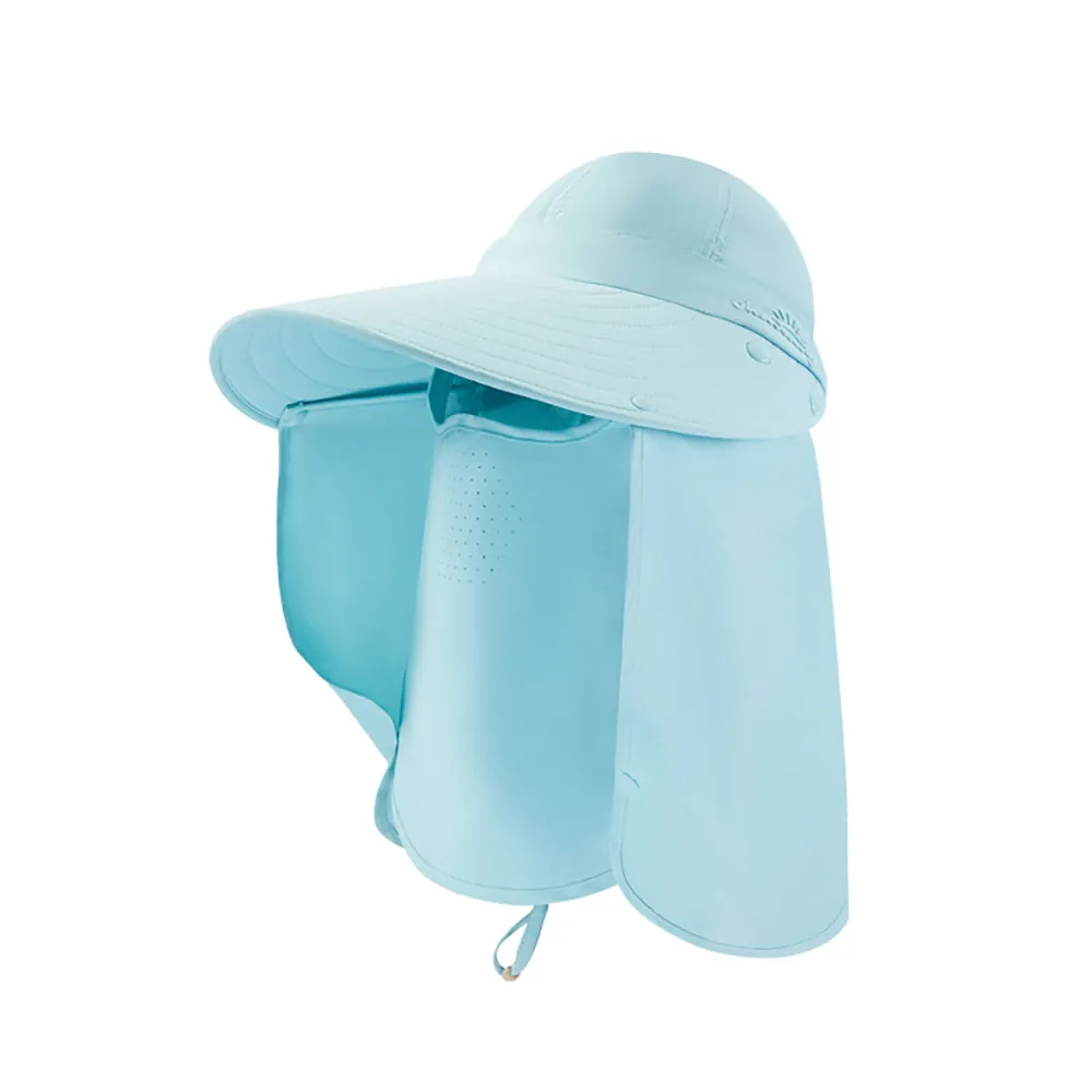 Unisex Sun Protection Fishing Hat with Face Neck Cover Flap Hiking Cap UPF 50 
