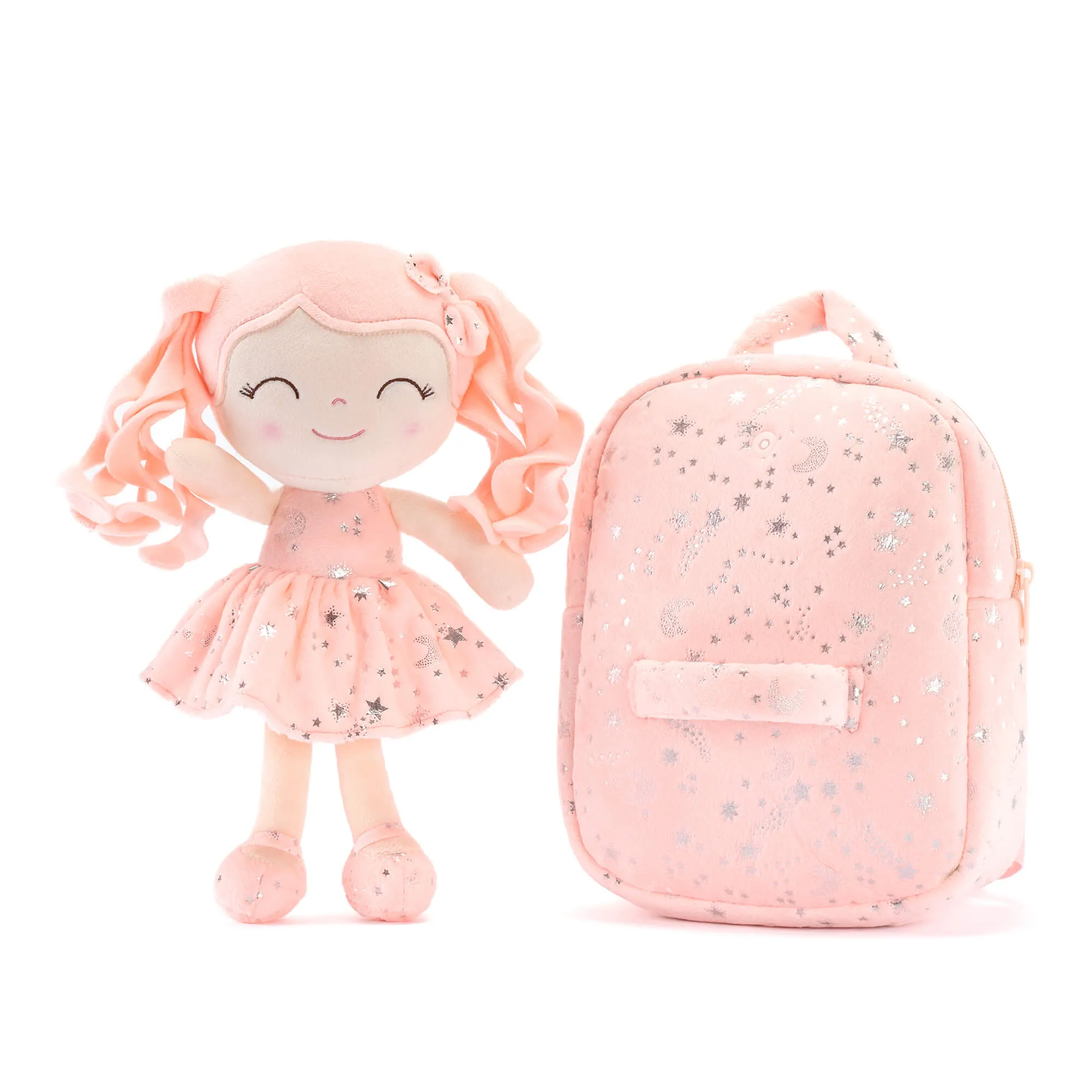 (US Only) Gloveleya 9-inch Starry Sky Girl Backpack Coral