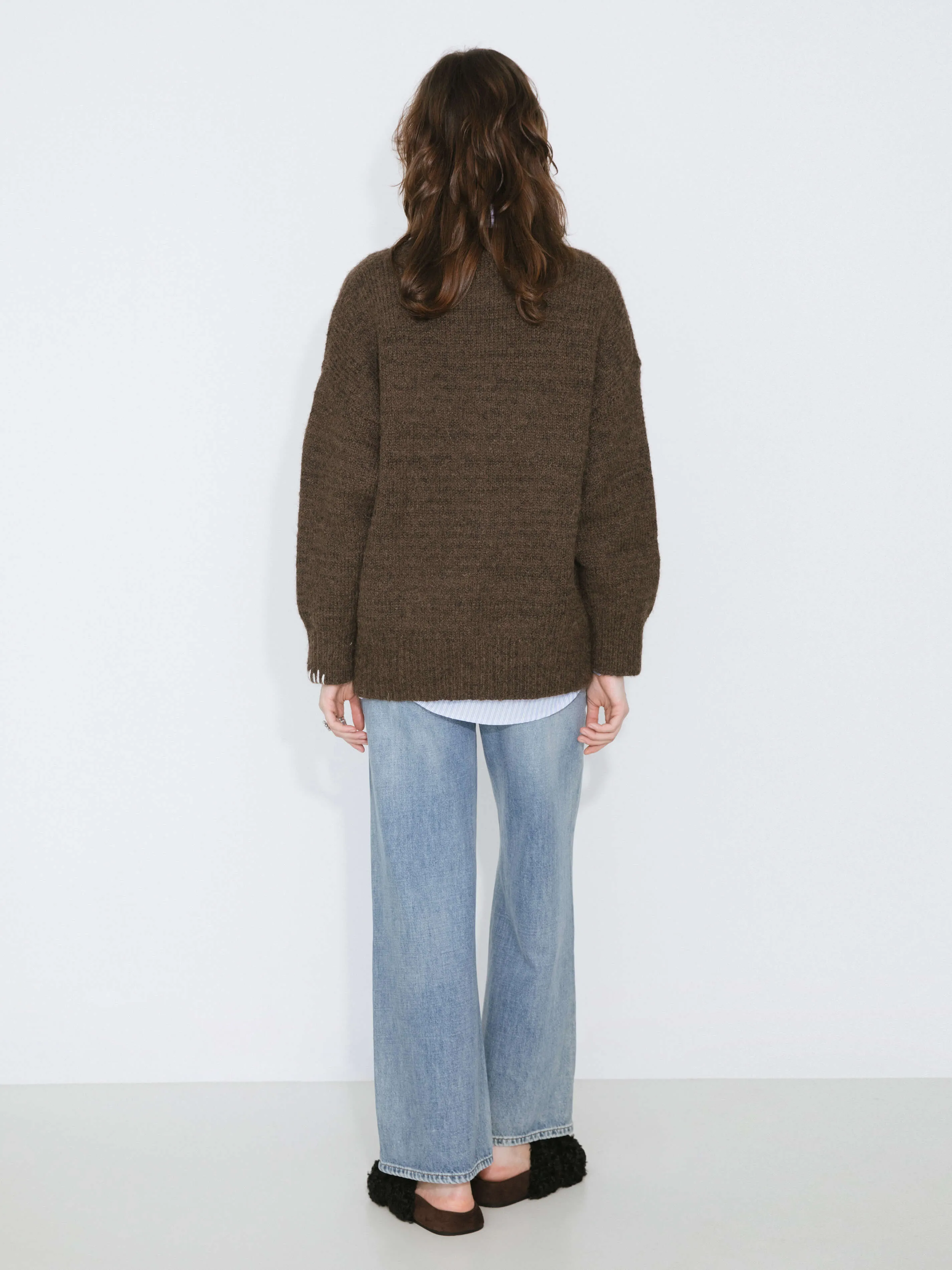 V-Neck Alpaca Knitwear Jumper