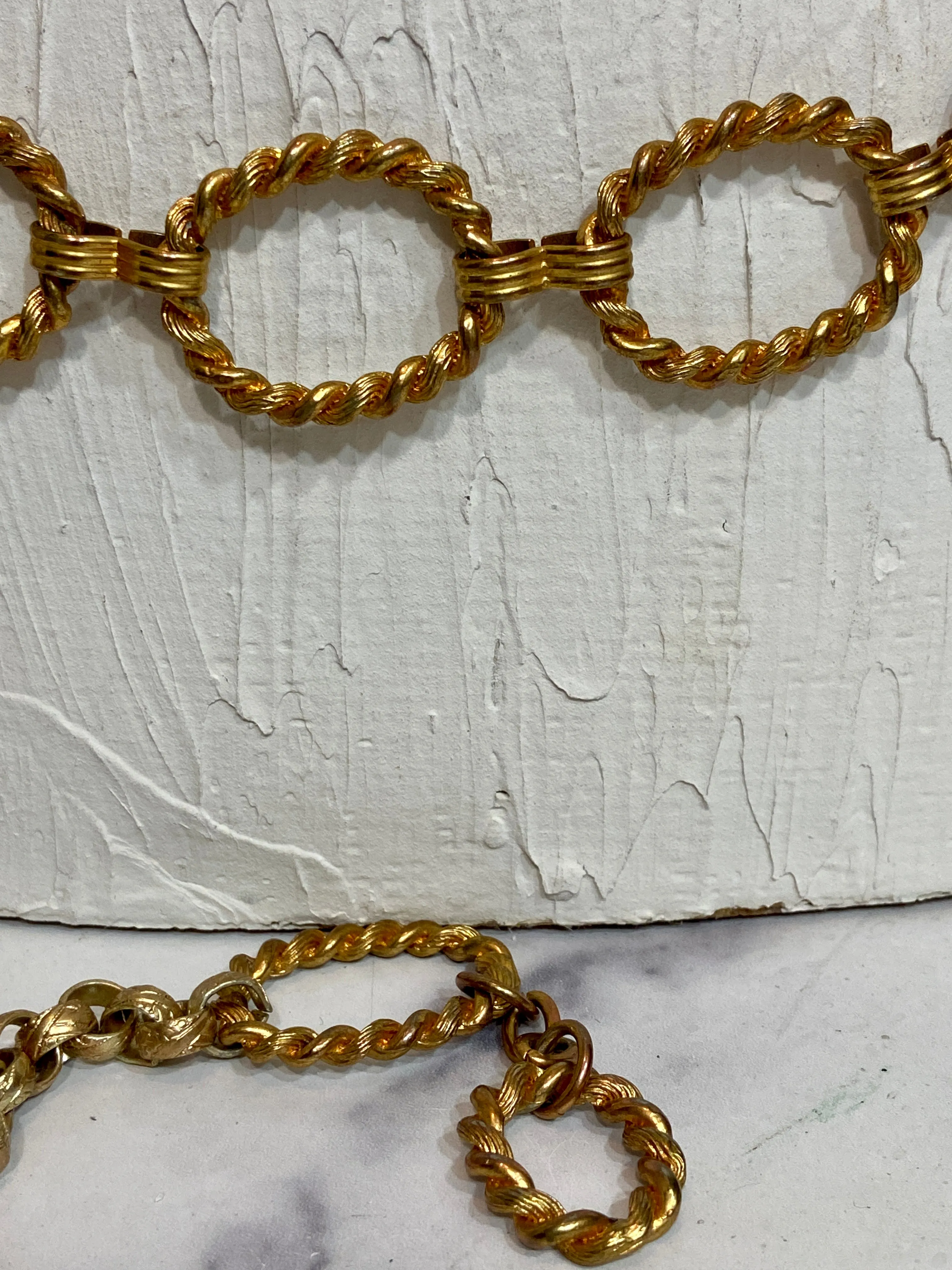 Vintage heavy gold link chain belt