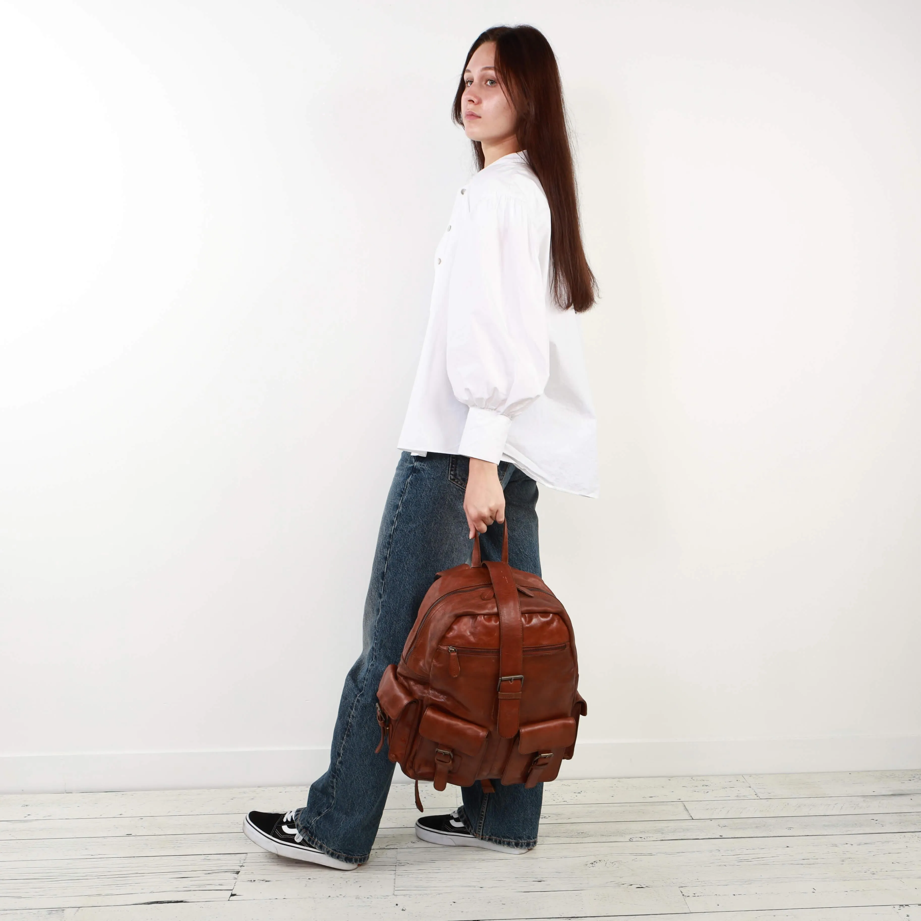 Vintage Urban Leather Backpack