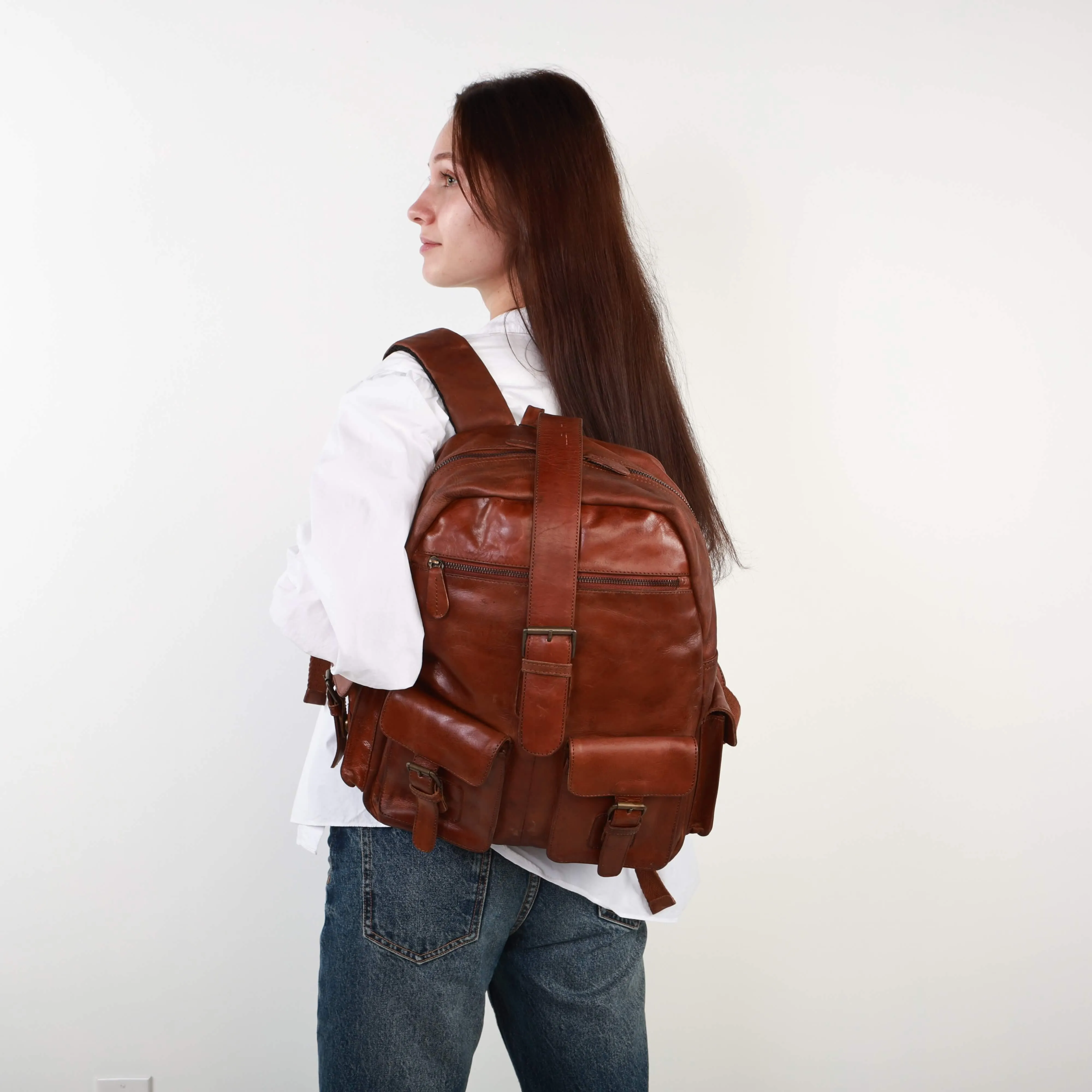 Vintage Urban Leather Backpack