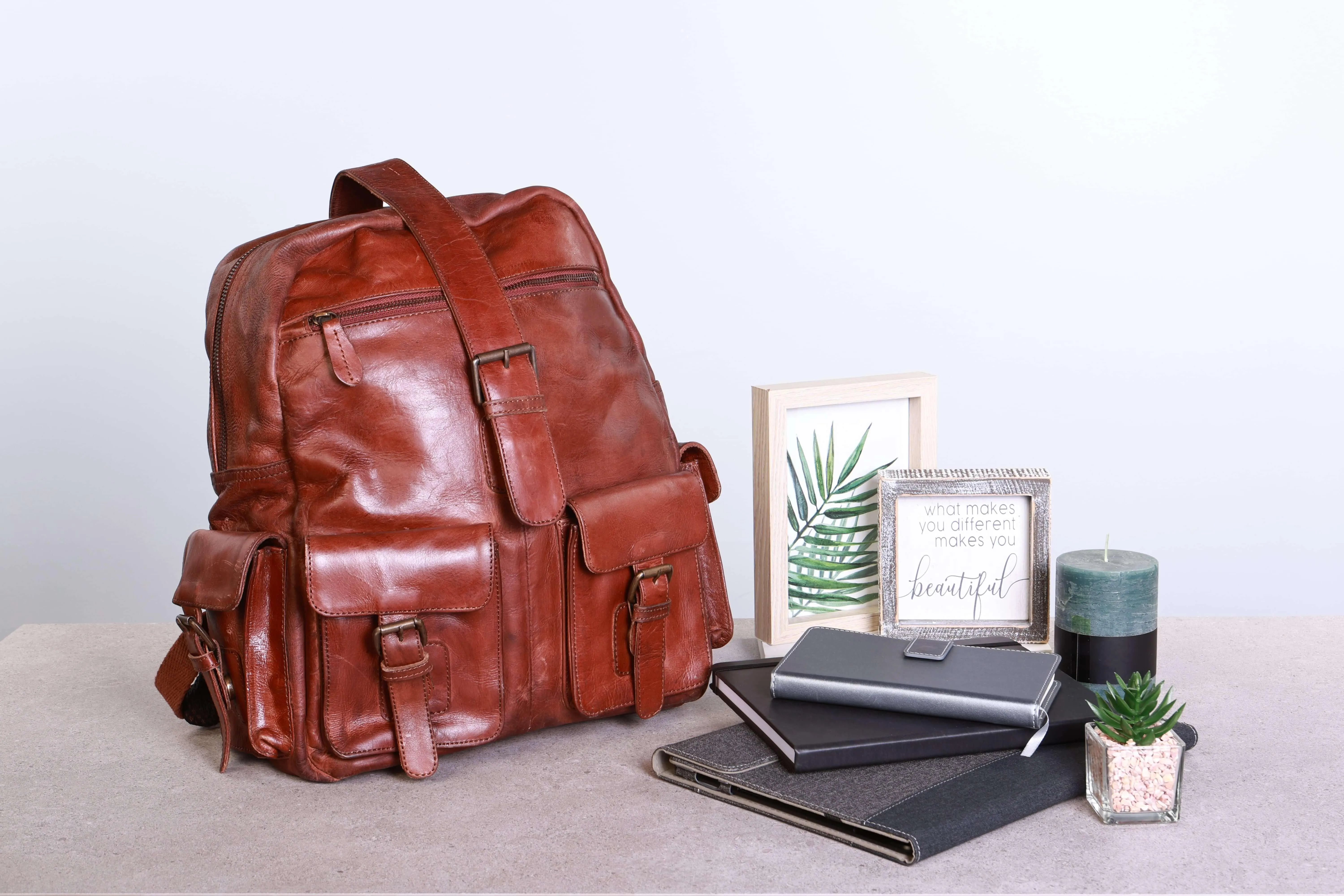 Vintage Urban Leather Backpack