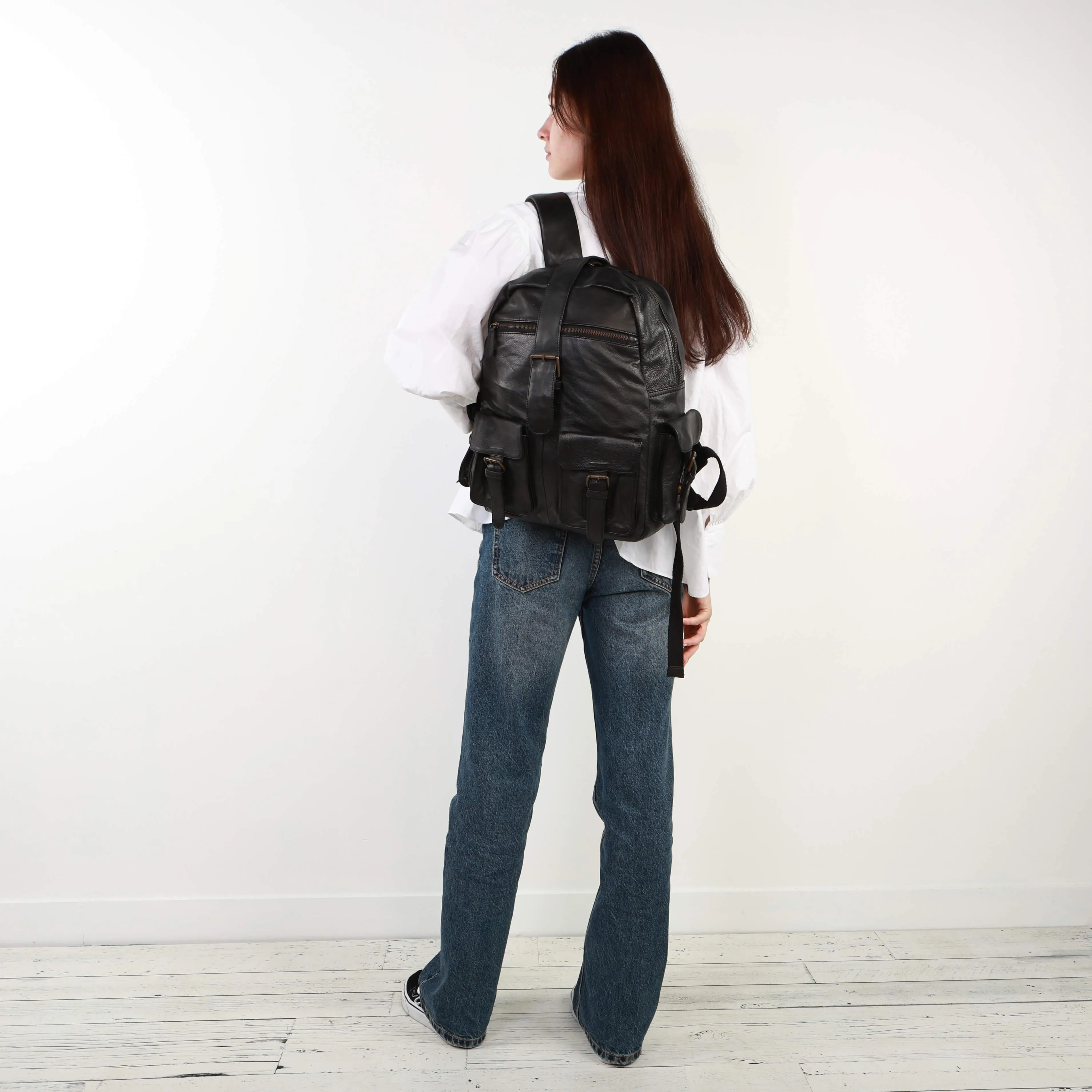 Vintage Urban Leather Backpack