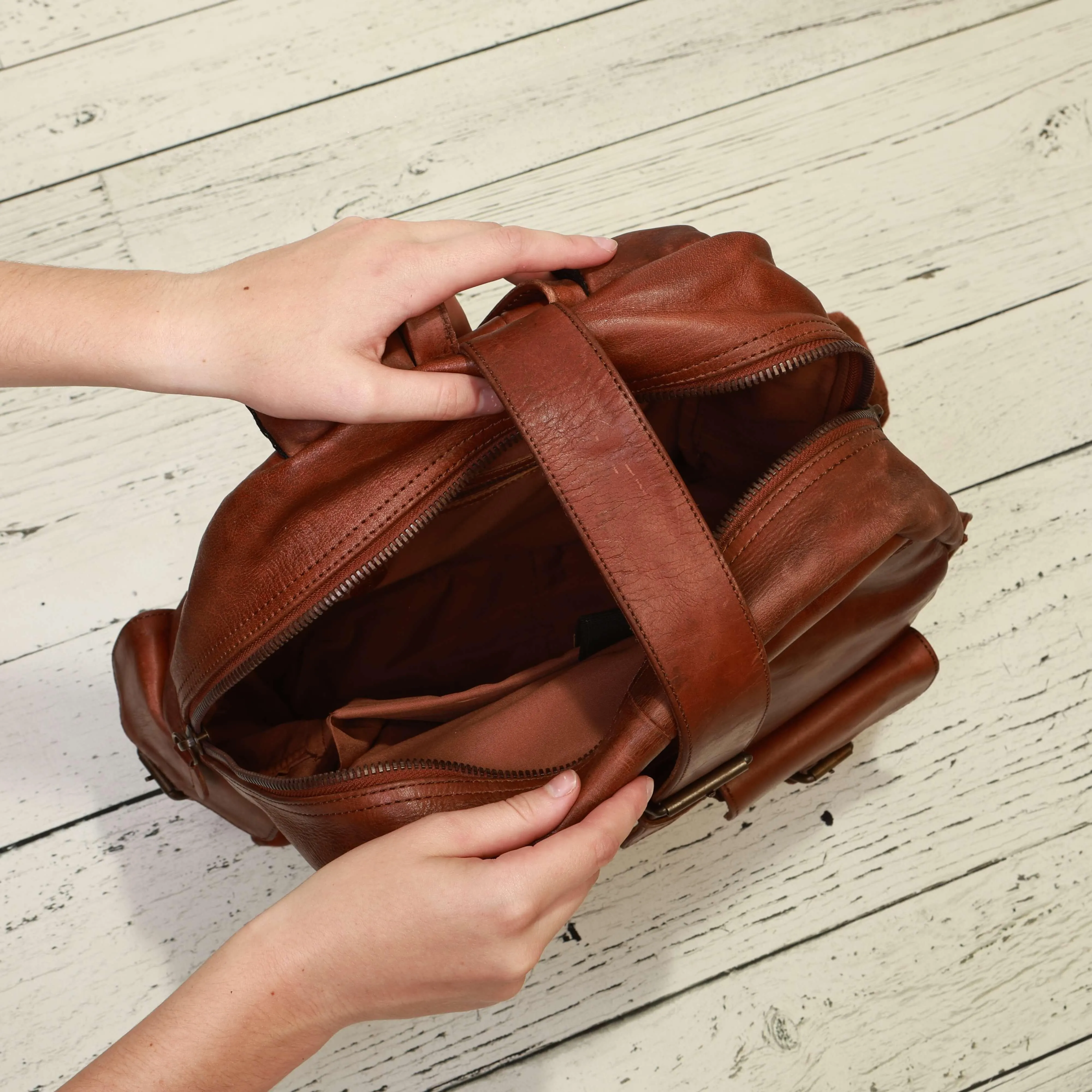 Vintage Urban Leather Backpack