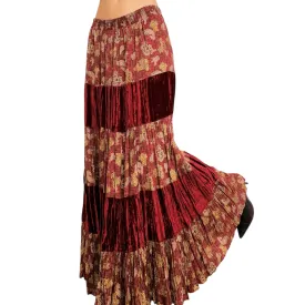 Vintage Velvety Tiered Maxi Skirt (M/L)