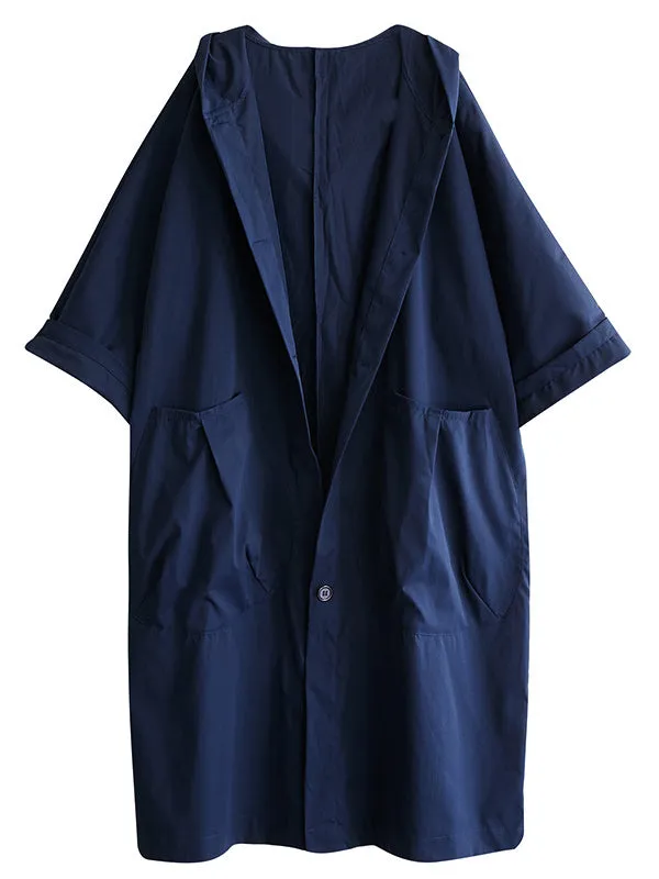 Wenkouban-Christmas Thanksgiving Original Solid Hooded Trench Coats