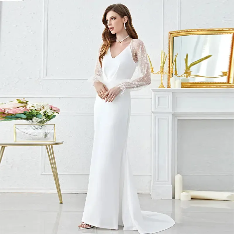 White Lace Formal Dress