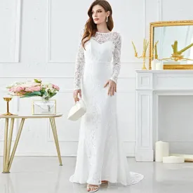 White Lace Formal Dress