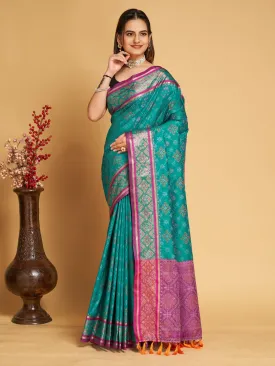Women Party Wear Designer Light Green Colour Patola Silk Saree Collection