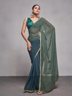 Women Party Wear Half & Half Printed Saree with Designer Un Stitched Blouse