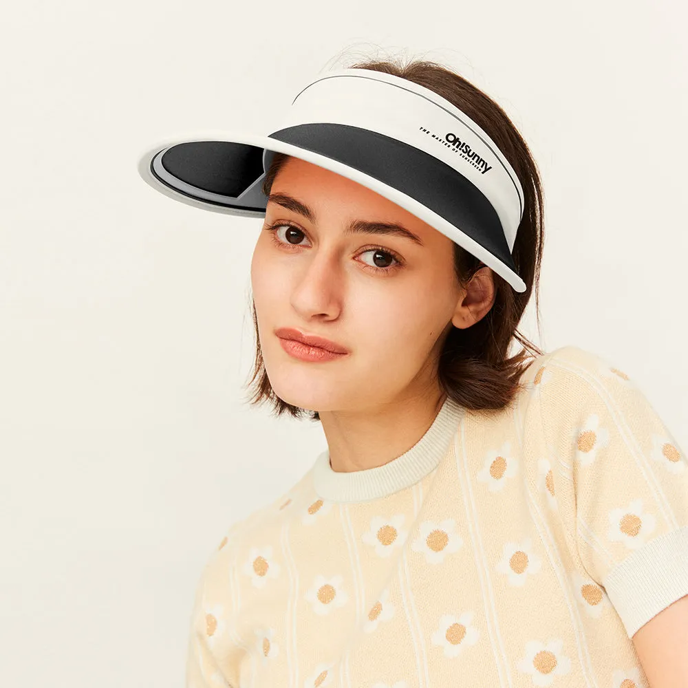 Women's Large Brim Summer UV Protection Beach Adjustable Visor Hats UPF 50 