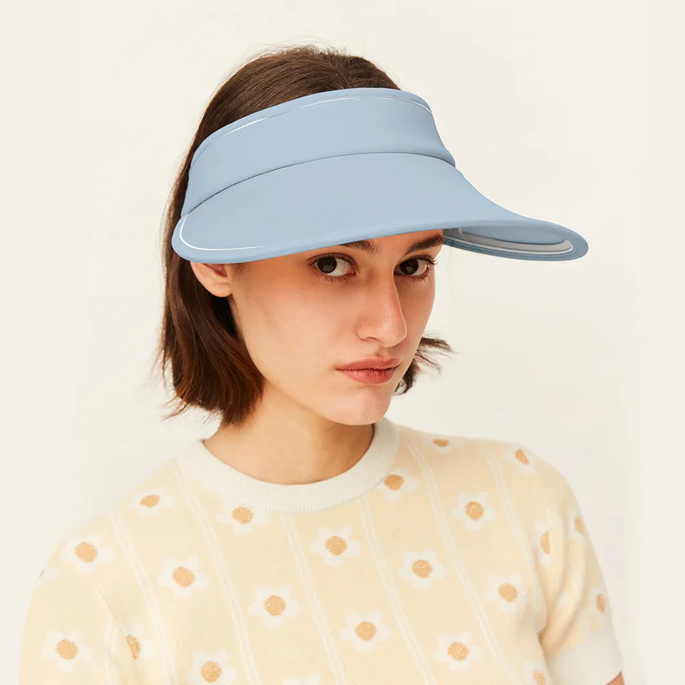 Women's Large Brim Summer UV Protection Beach Adjustable Visor Hats UPF 50 