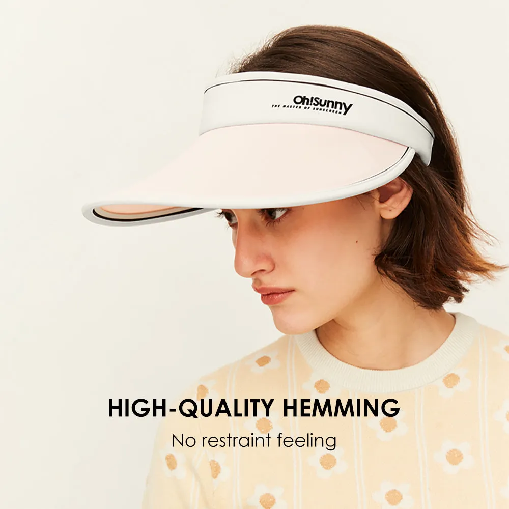 Women's Large Brim Summer UV Protection Beach Adjustable Visor Hats UPF 50 