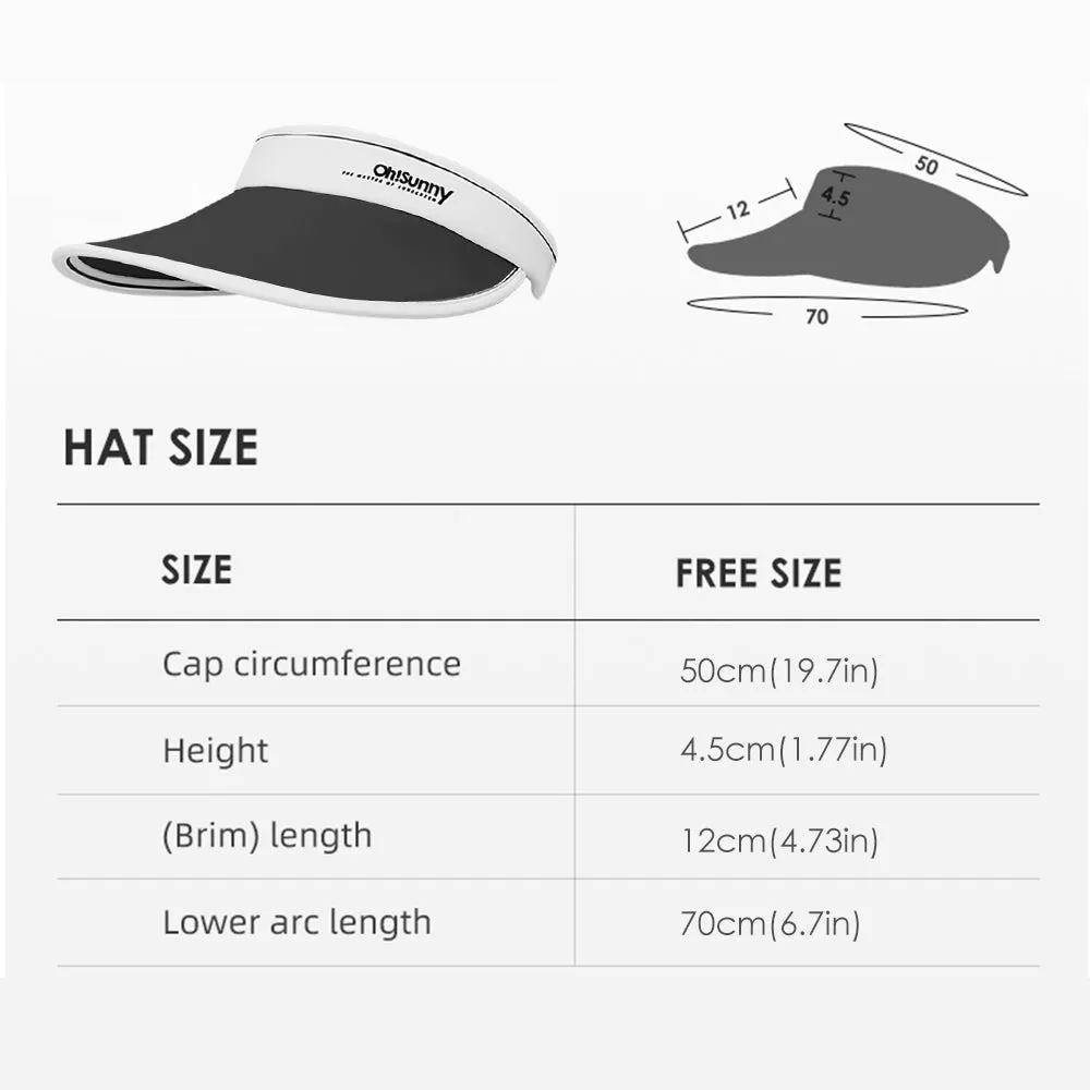 Women's Large Brim Summer UV Protection Beach Adjustable Visor Hats UPF 50 