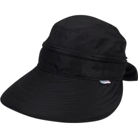 Women's Zip Off Adjustable Sun Visor   Sun Hat - Black