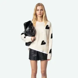 Zadig & Voltaire Markus Heart Strass Sweater - Ecru